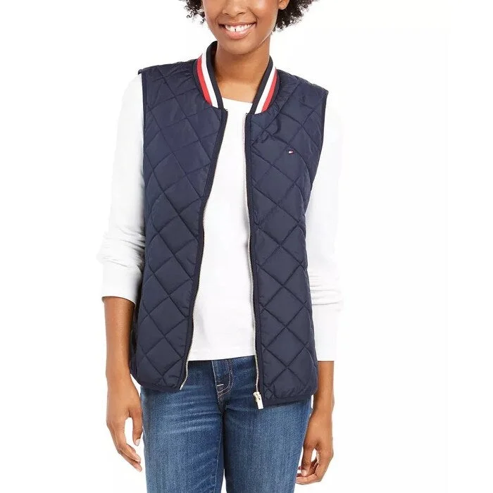 Tommy Hilfiger Women's Quilted Vest Navy Size Large